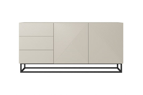 Komoda Asha z szufladami i metalowymi, czarnymi nogami 167 cm - kaszmir