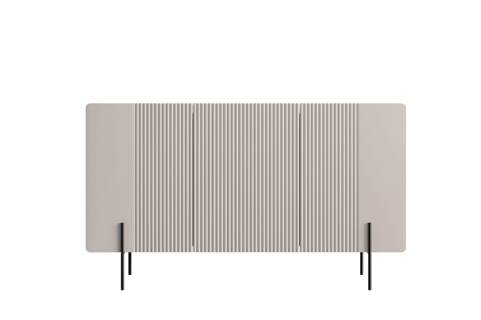 Komoda Malmi 150 cm - kaszmir / crema bianca / czarne nóżki