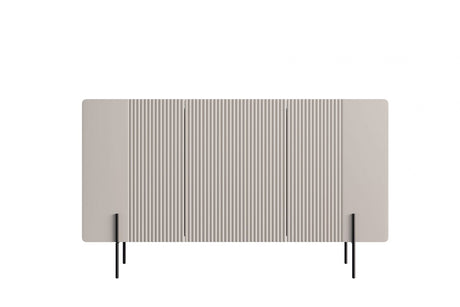 Komoda Malmi 150 cm - kaszmir / crema bianca / czarne nóżki