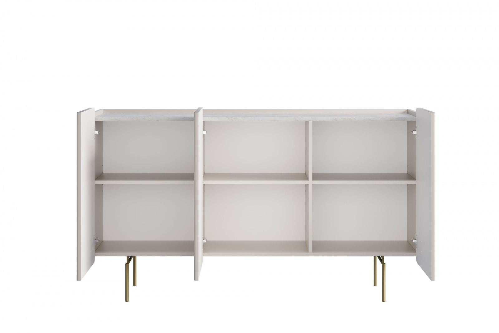 Komoda Malmi 150 cm - kaszmir / crema bianca / złote nóżki