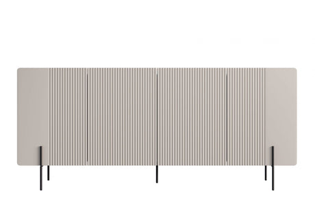 Komoda Malmi 200 cm - kaszmir / crema bianca / czarne nóżki