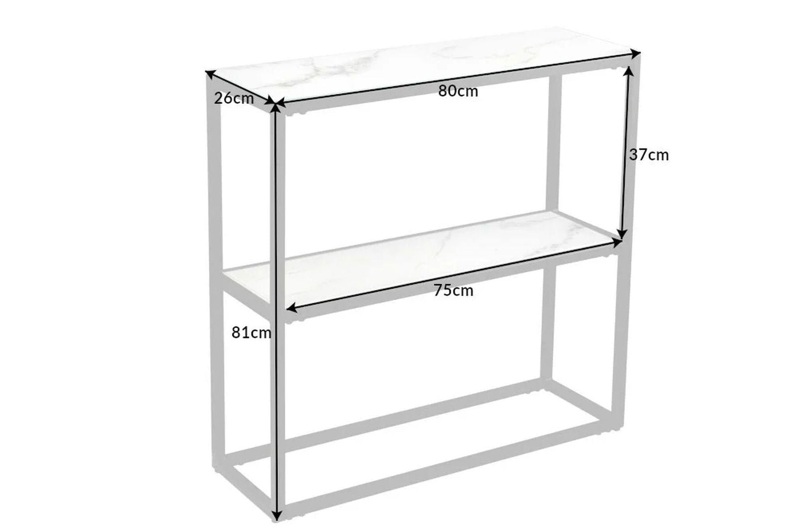 Konsola Boutique 80 cm blat optyka marmur / 42168 / INVICTA INTERIOR