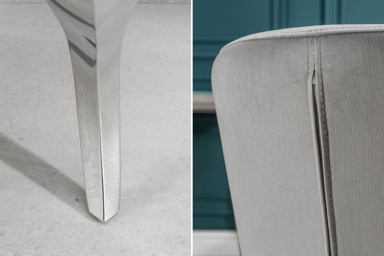 Krzesło Barock III Silver szary z podłokietnikami / 38872 / INVICTA INTERIOR