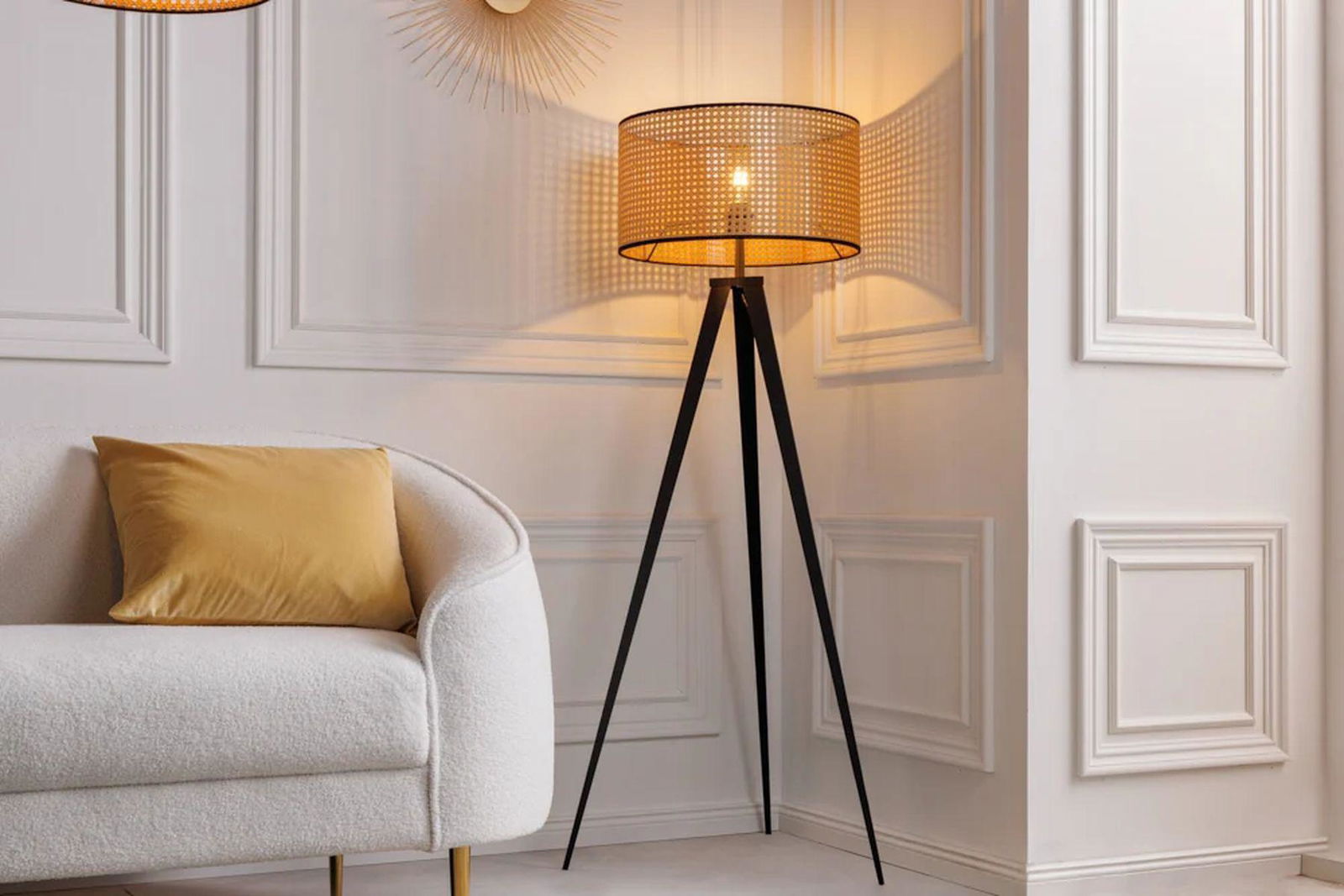 LAMPA PODŁOGOWA WIENER PLECIONKA WIEDEŃSKA NATURALNA / 42807 / INVICTA INTERIOR