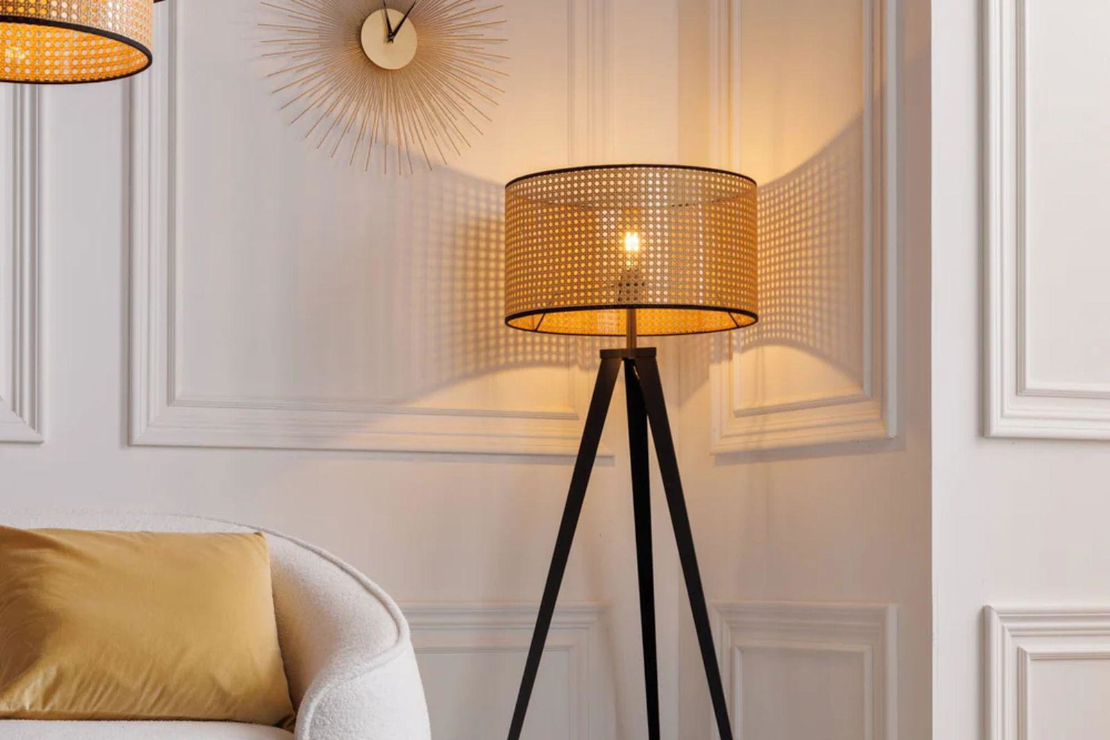 LAMPA PODŁOGOWA WIENER PLECIONKA WIEDEŃSKA NATURALNA / 42807 / INVICTA INTERIOR