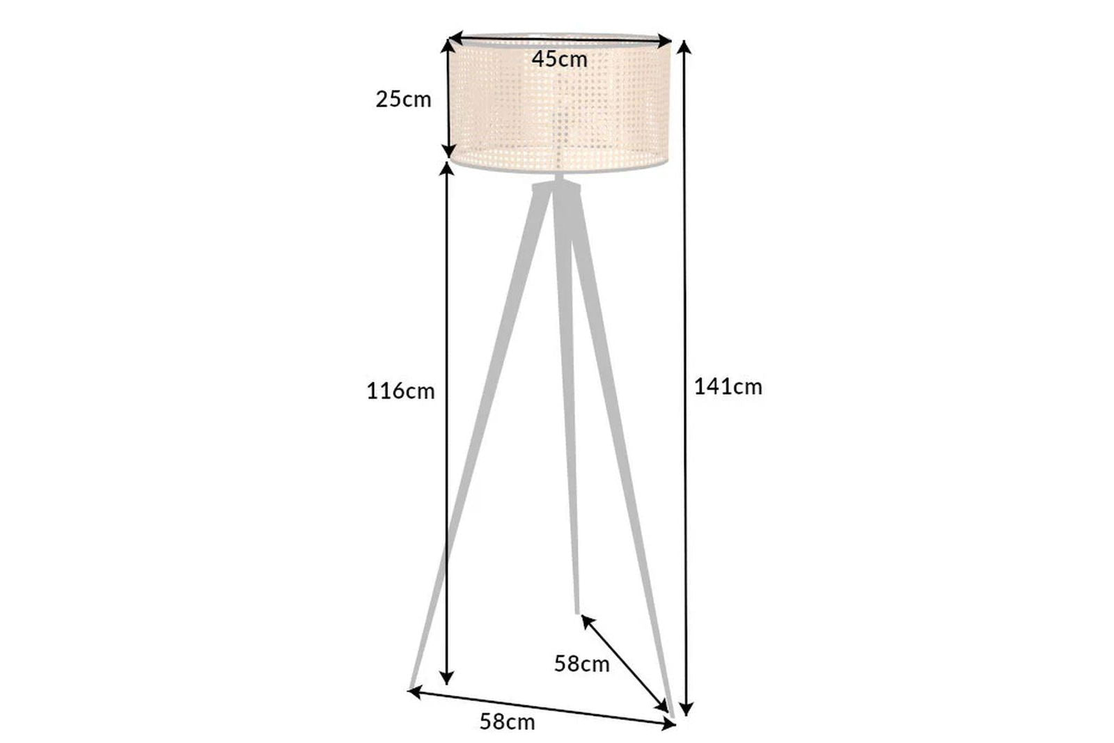 LAMPA PODŁOGOWA WIENER PLECIONKA WIEDEŃSKA NATURALNA / 42807 / INVICTA INTERIOR