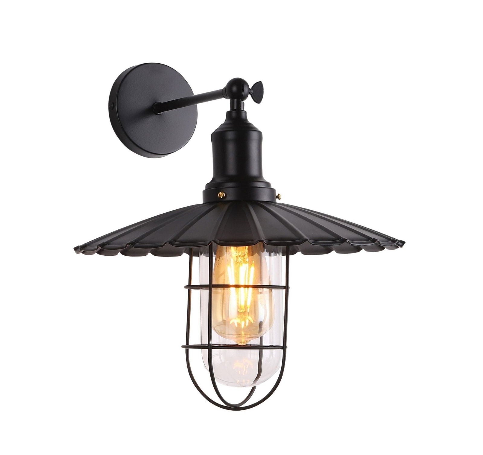 LAMPA ŚCIENNA KINKIET LOFTOWY CZARNY LATARO