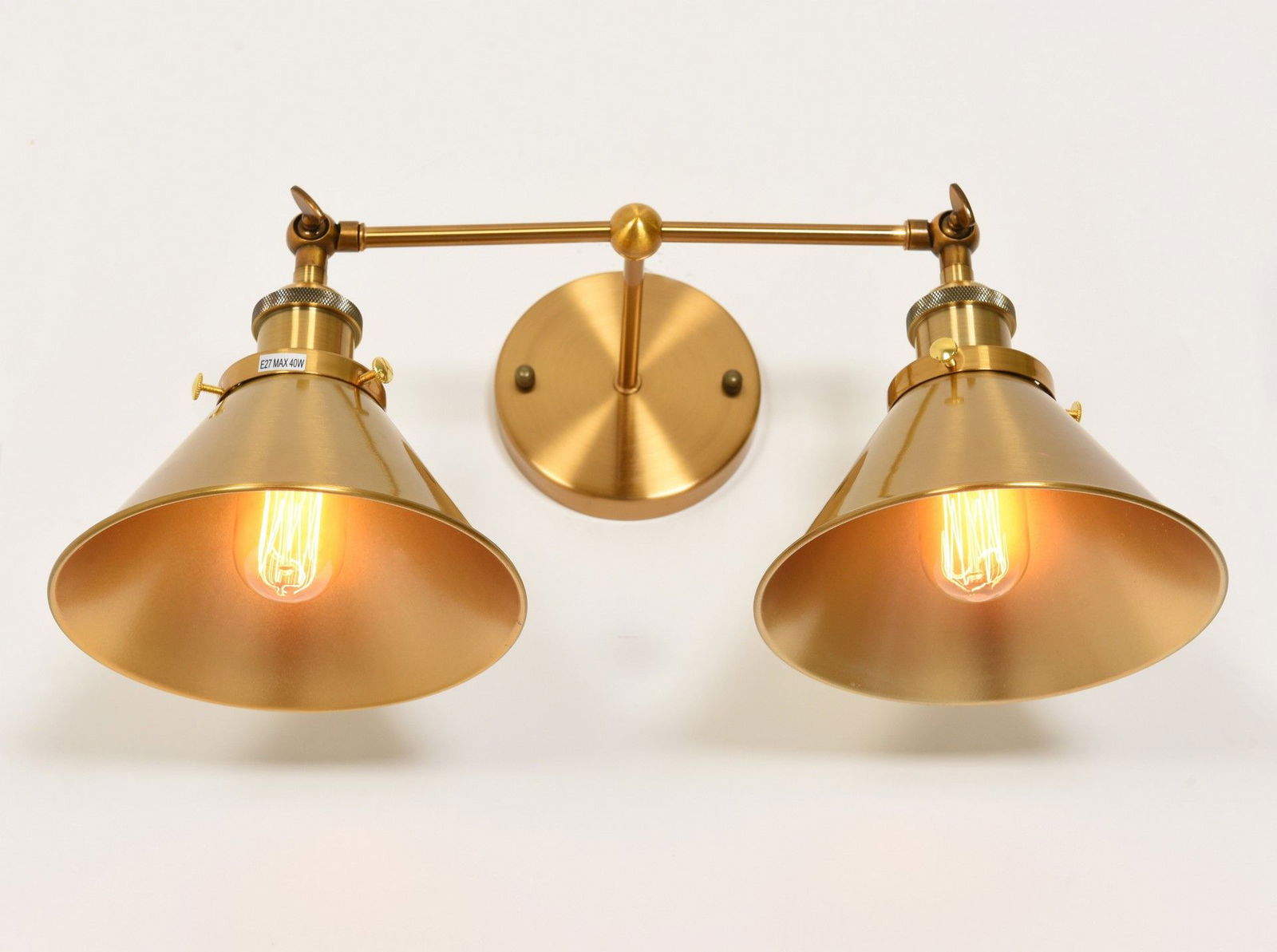 LAMPA ŚCIENNA KINKIET LOFTOWY MOSIĘŻNY GUBI DUO