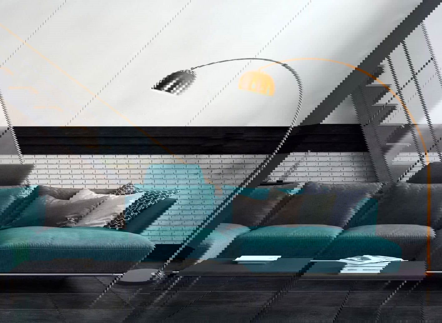 LAMPA STOJĄCA PODŁOGOWA MOSIĘŻNA AZURRO B1