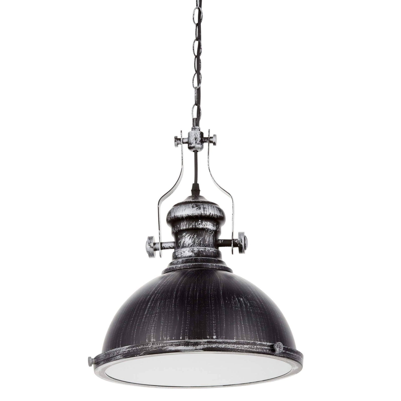 LAMPA WISZĄCA INDUSTRIALNA DUŻA STARE SREBRO ELIGIO W1