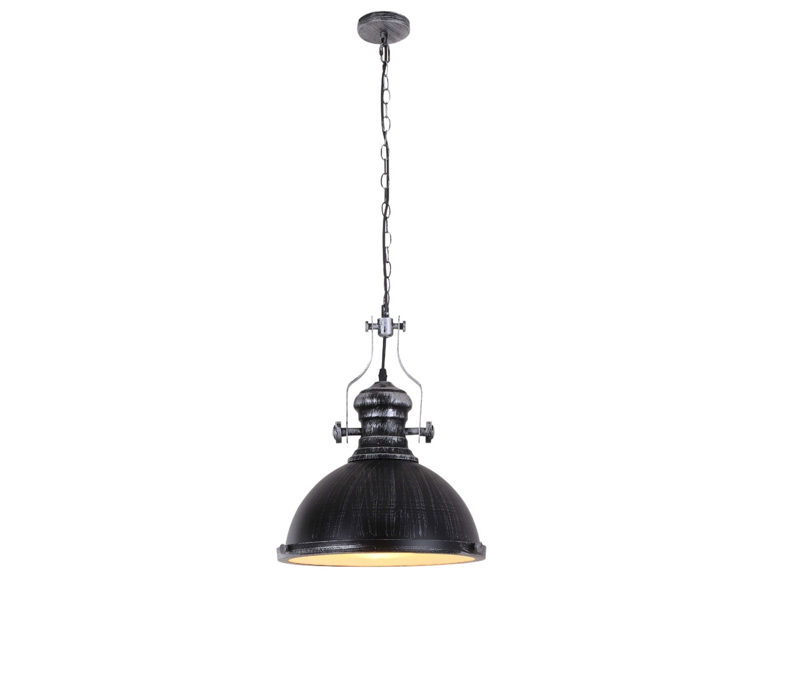 LAMPA WISZĄCA INDUSTRIALNA DUŻA STARE SREBRO ELIGIO W1