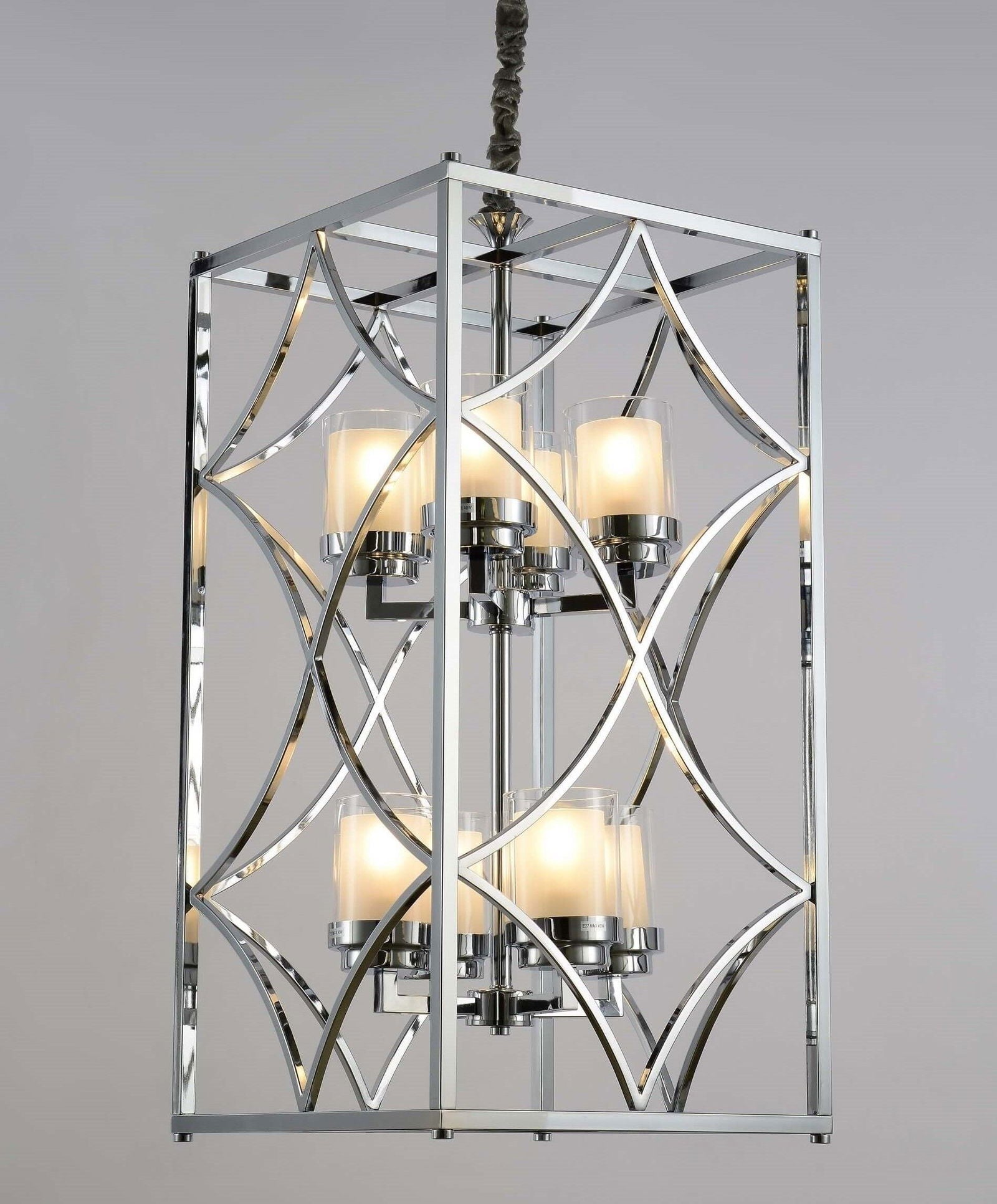 LAMPA WISZĄCA LOFT CHROMOWANA QUADRATO DUO