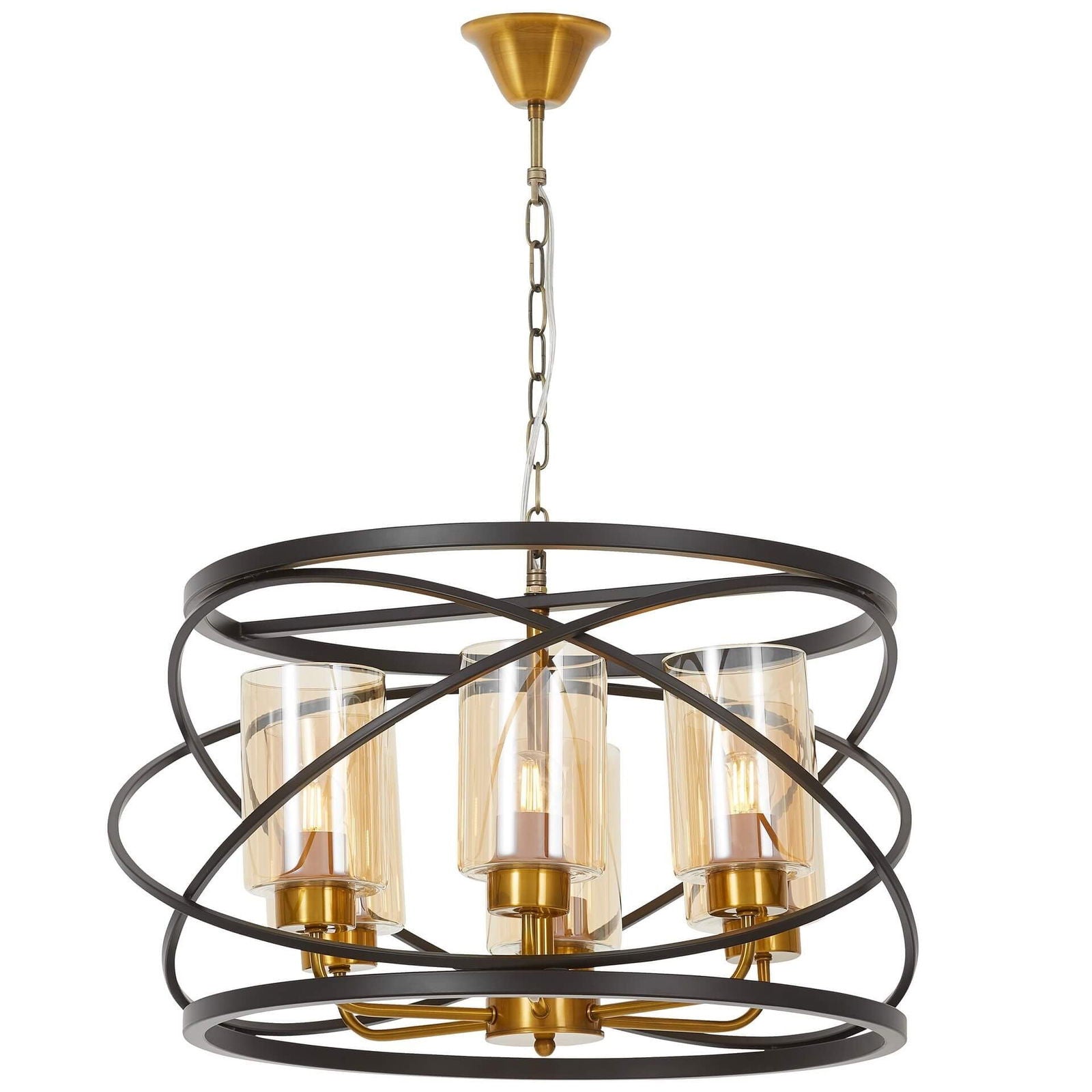 LAMPA WISZĄCA LOFT CZARNO-MOSIĘŻNA MOZA W6