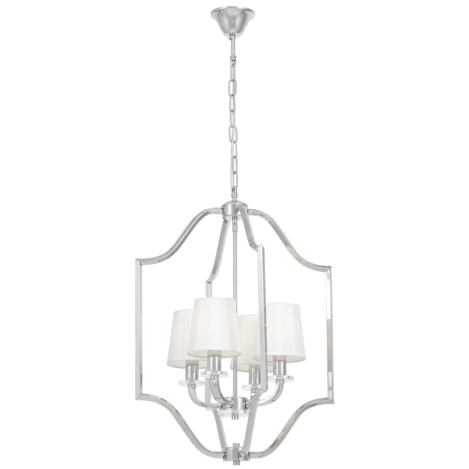 LAMPA WISZĄCA NOWOCZESNA BIAŁO-CHROMOWANA ORLANDO W4
