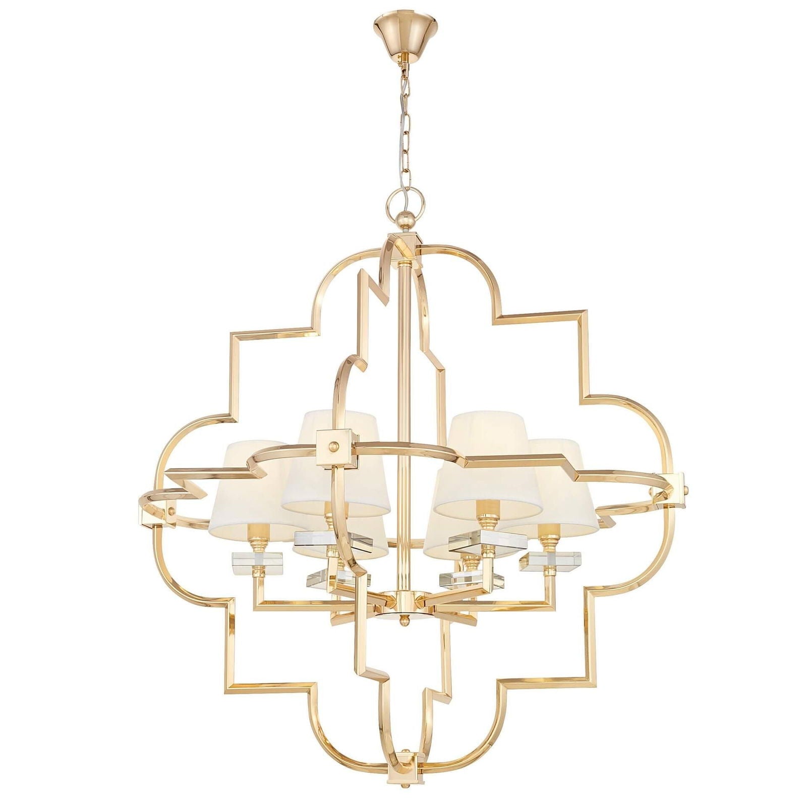 LAMPA WISZĄCA NOWOCZESNA BIAŁO-ZŁOTA BALTIMORE W6