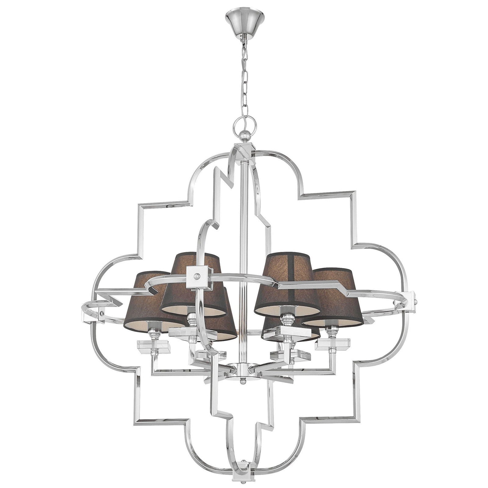 LAMPA WISZĄCA NOWOCZESNA CZARNO-CHROMOWANA BALTIMORE W6