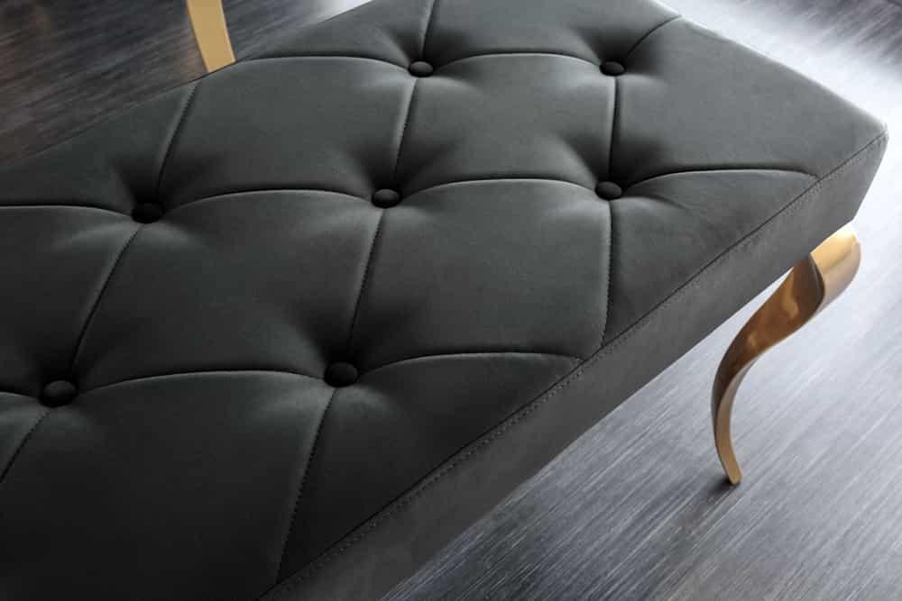 ŁAWKA MODERN BAROCK CZARNA ZŁOTA RAMA / 43386 / INVICTA INTERIOR