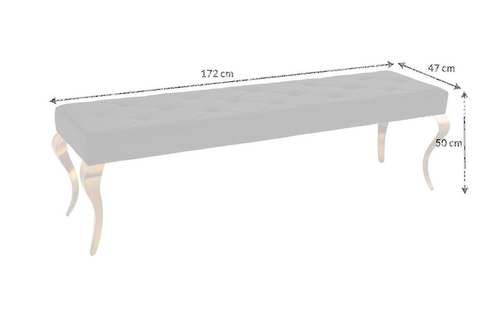 ŁAWKA MODERN BAROCK CZARNA ZŁOTA RAMA / 43386 / INVICTA INTERIOR