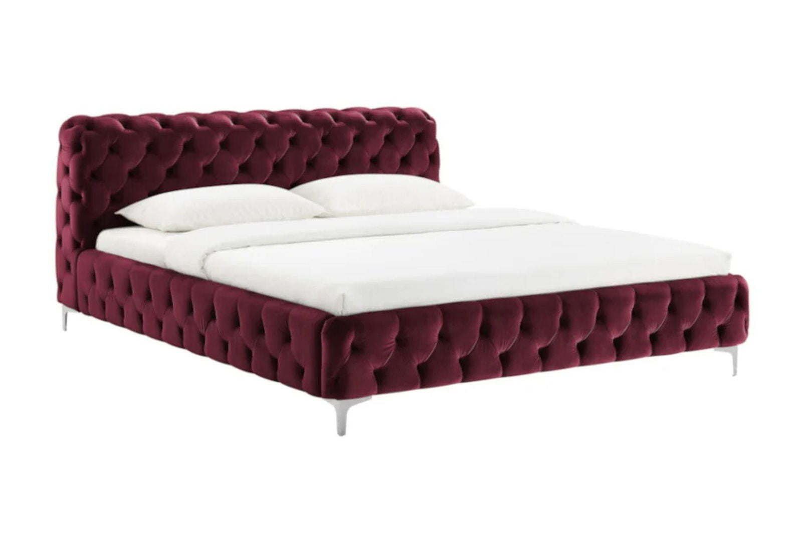 ŁÓŻKO MODERN BAROCK BORDOWY AKSAMIT / 41437 / INVICTA INTERIOR