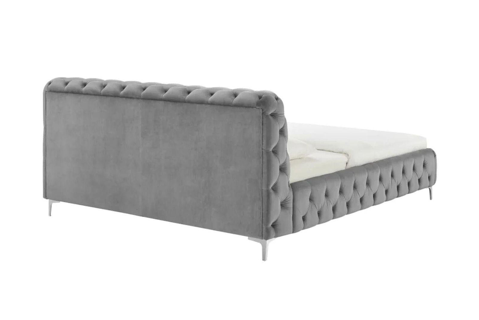 ŁÓŻKO MODERN BAROCK SZARY AKSAMIT / 41439 / INVICTA INTERIOR