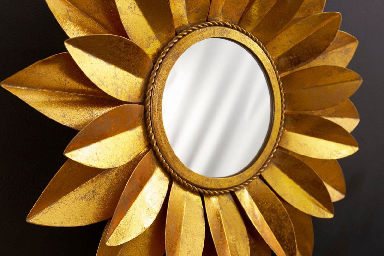 LUSTRO ŚCIENNE SUNFLOWER 60CM ZŁOTY / 41758