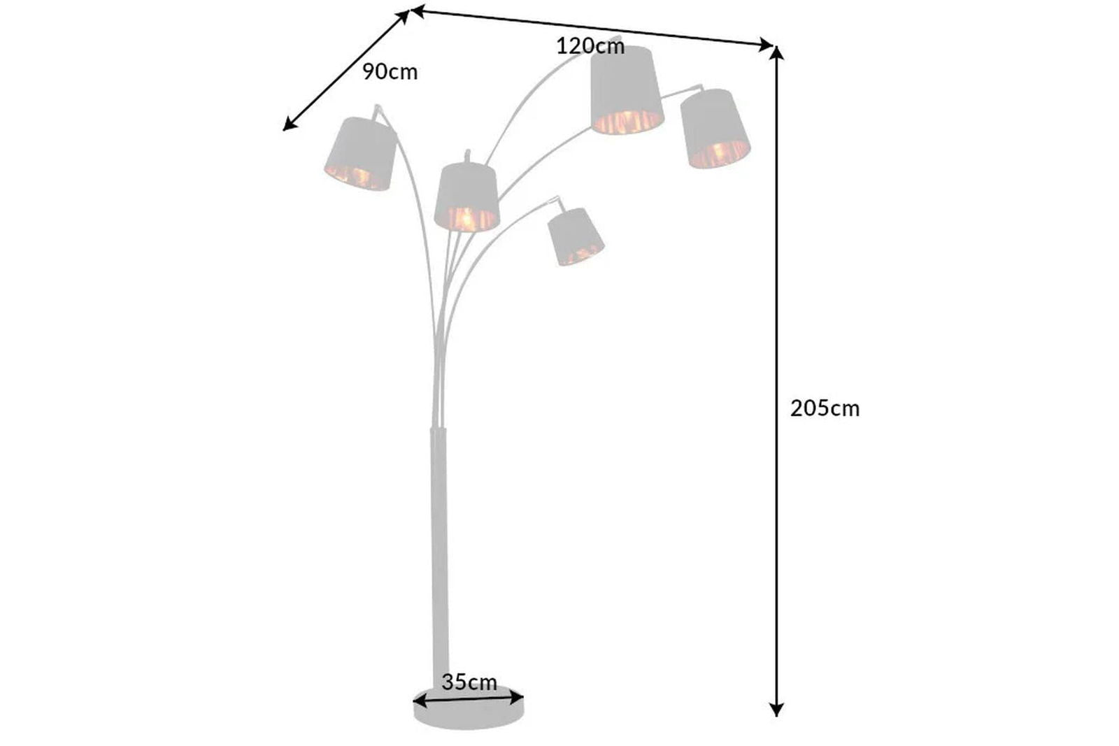 Lampa Podłogowa Levels 202 Cm Czarna / 40036 / INVICTA INTERIOR