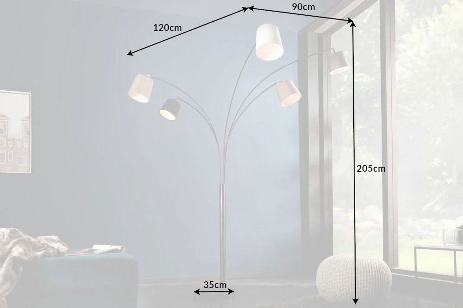 Lampa Podłogowa Levels Czarna / szara / 36398 / INVICTA INTERIOR