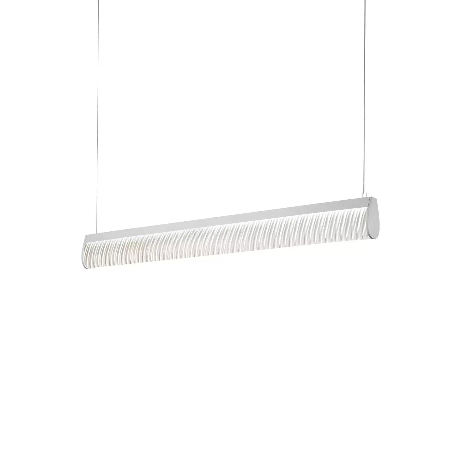 Lampa wisząca LED Modula marki Slamp, plisowana, jasnoszara