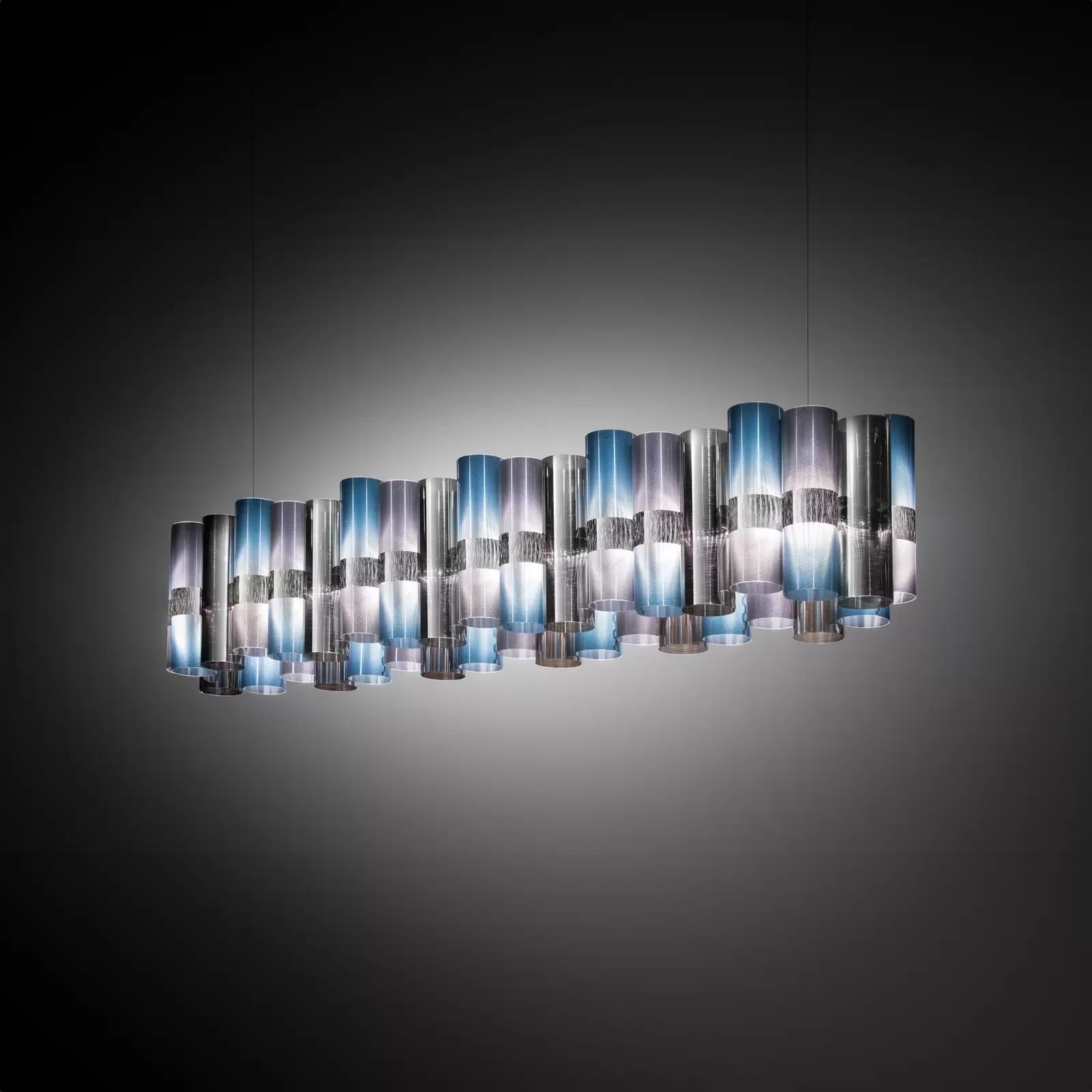 Lampa wisząca LED Slamp La Lollo niebiesko-fioletowa, 140 cm