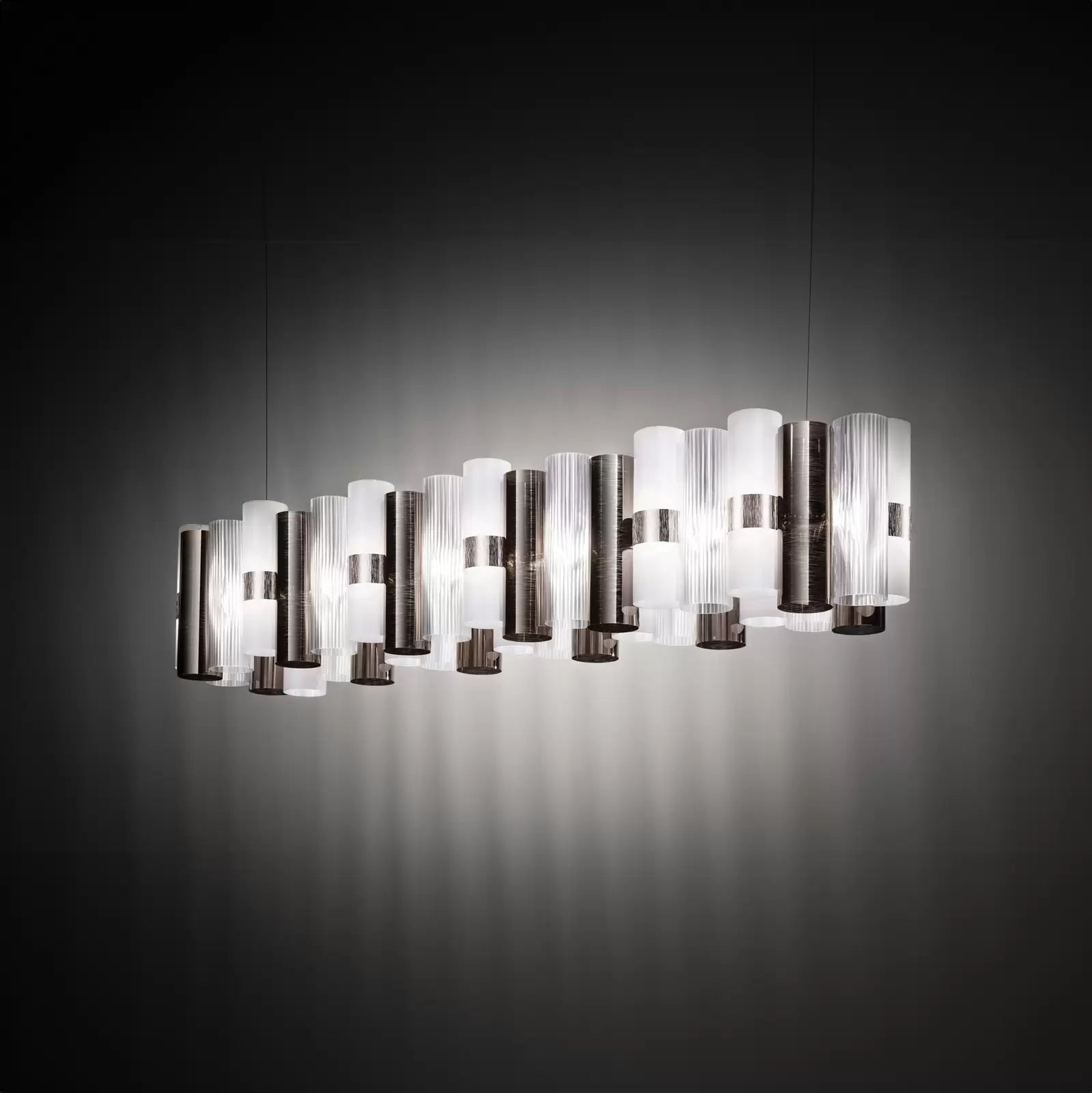 Lampa wisząca LED Slamp La Lollo, w kolorze cyny, 140 cm
