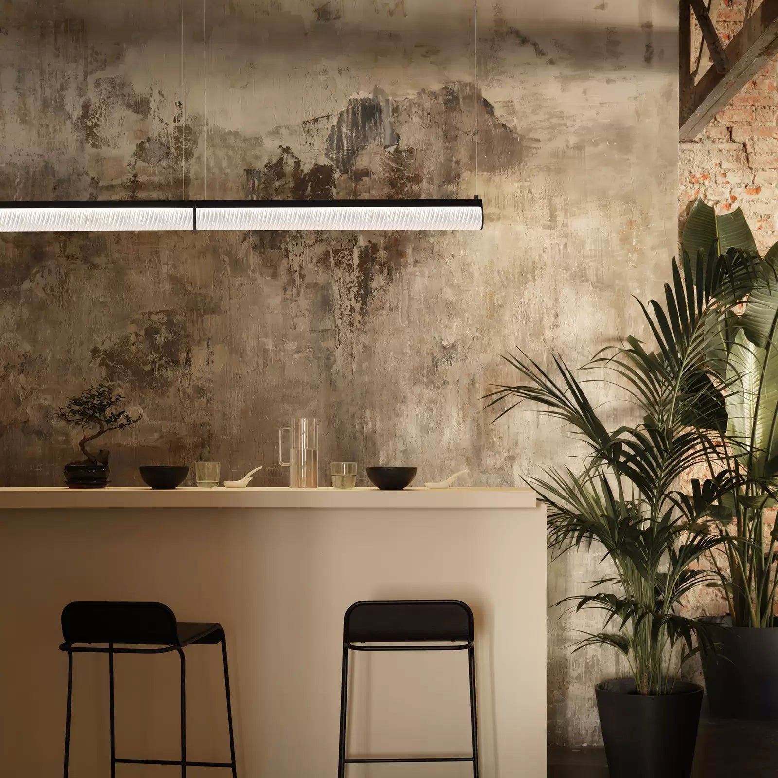 Lampa wisząca LED Slamp Modula Double, kryształ, czarny