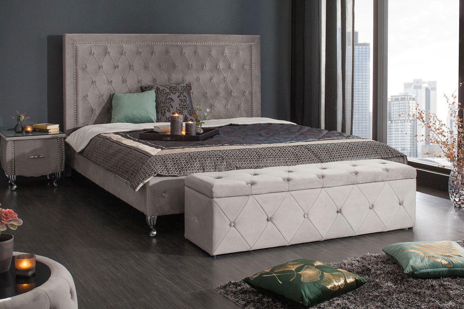 Ławka EXTRAVAGANCIA SREBRNO SZARA 140 / 39768 / INVICTA INTERIOR