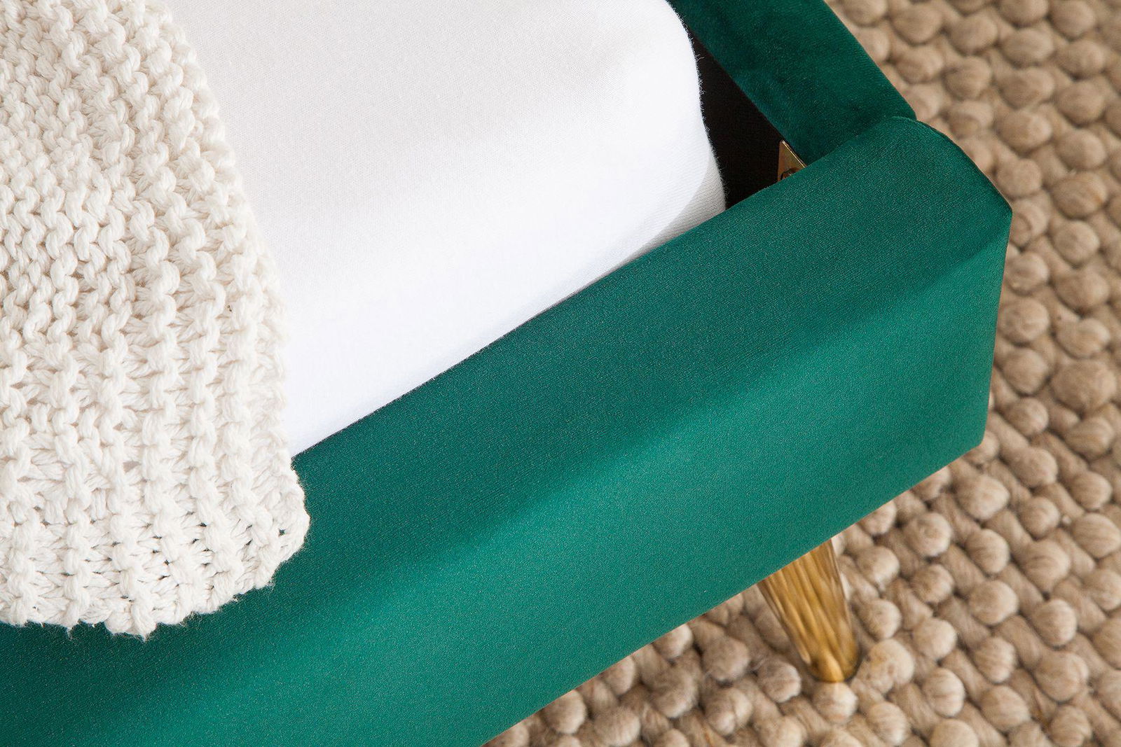 Łóżko Famous Retro szmaragdowy aksamit 140 / 39694 / INVICTA INTERIOR