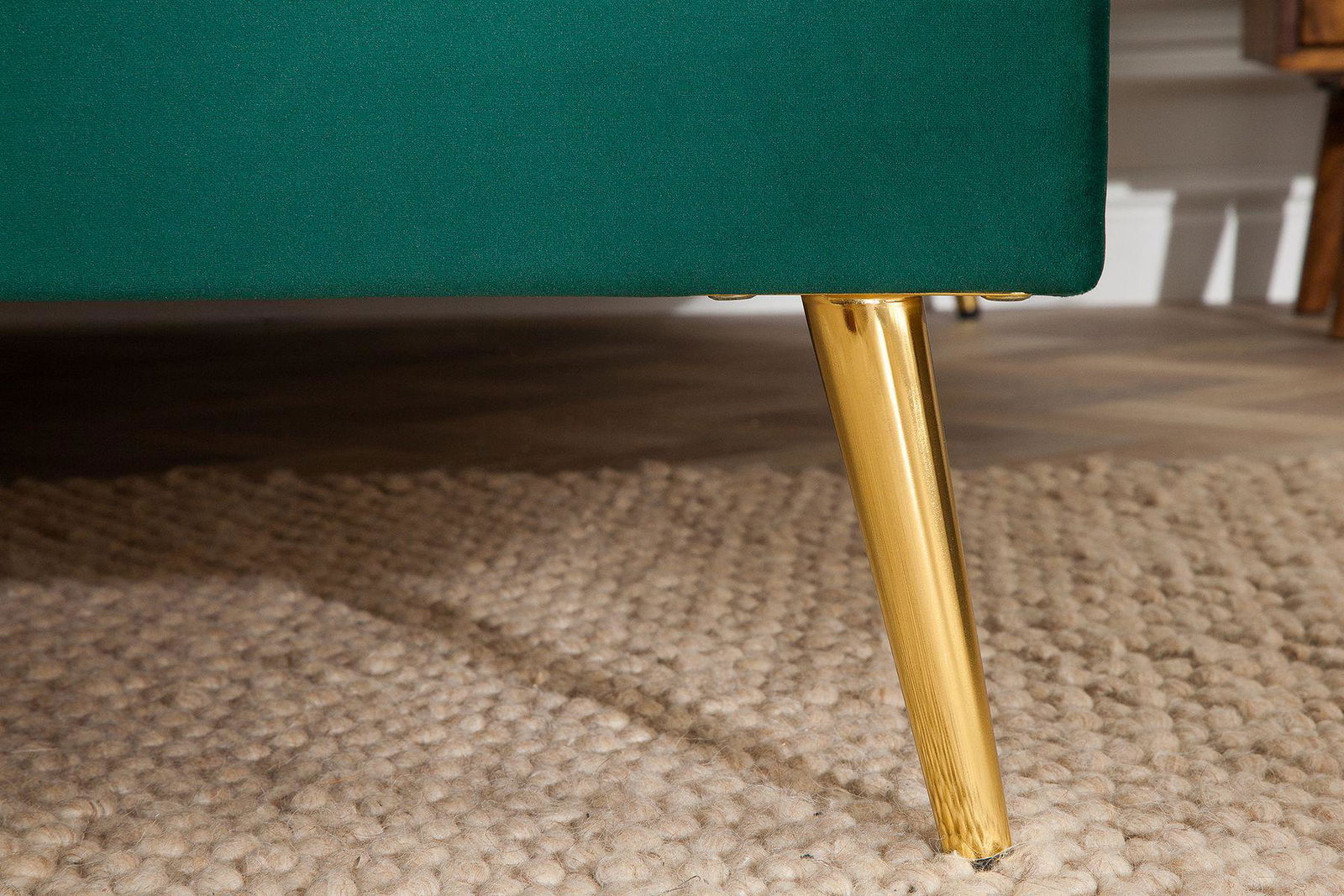 Łóżko Famous Retro szmaragdowy aksamit 140 / 39694 / INVICTA INTERIOR