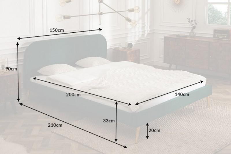 Łóżko Famous Retro szmaragdowy aksamit 140 / 39694 / INVICTA INTERIOR