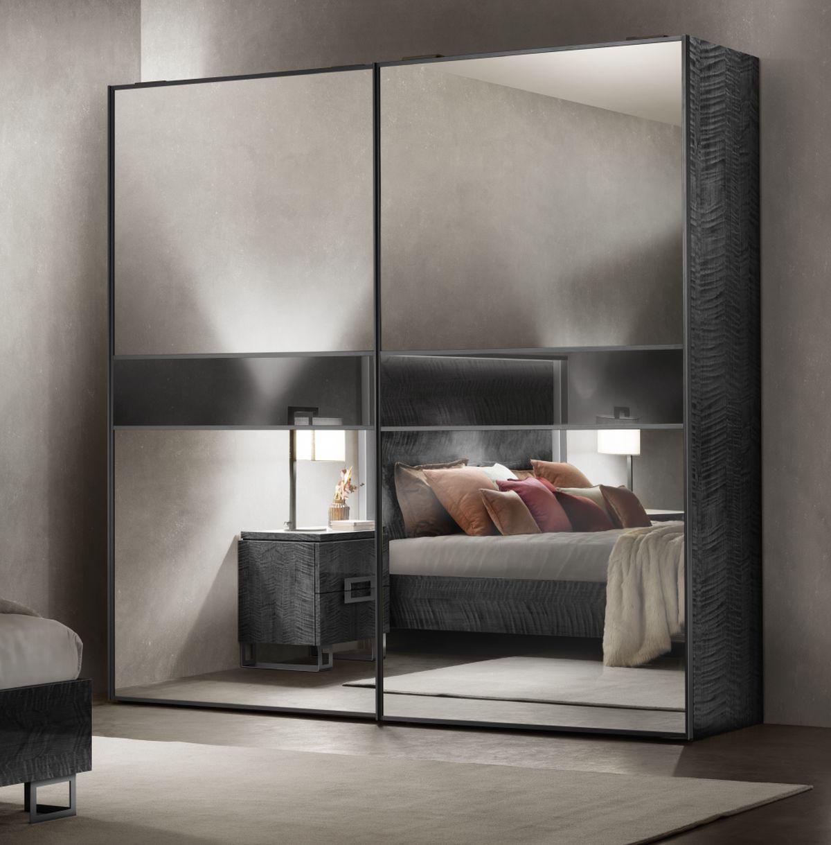 MODERNA WŁOSKA SZAFA Z 2 PRZESUWANYMI DRZWIAMI LUSTRZANYMI 268CM + WKŁAD DYMIONY / ADORA ARREDOCLASSIC