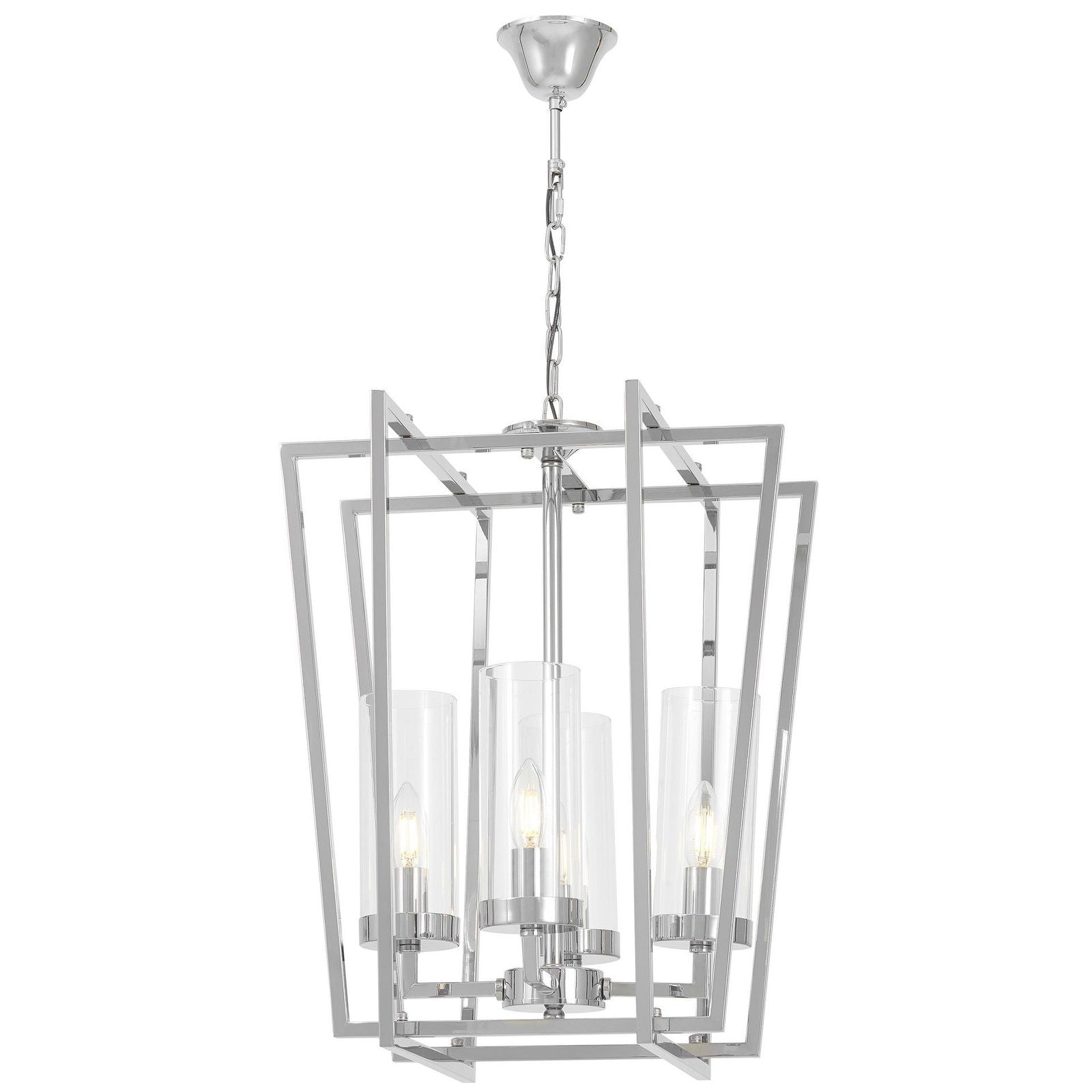 NOWOCZESNA LAMPA WISZĄCA CHROMOWANA ARES W4