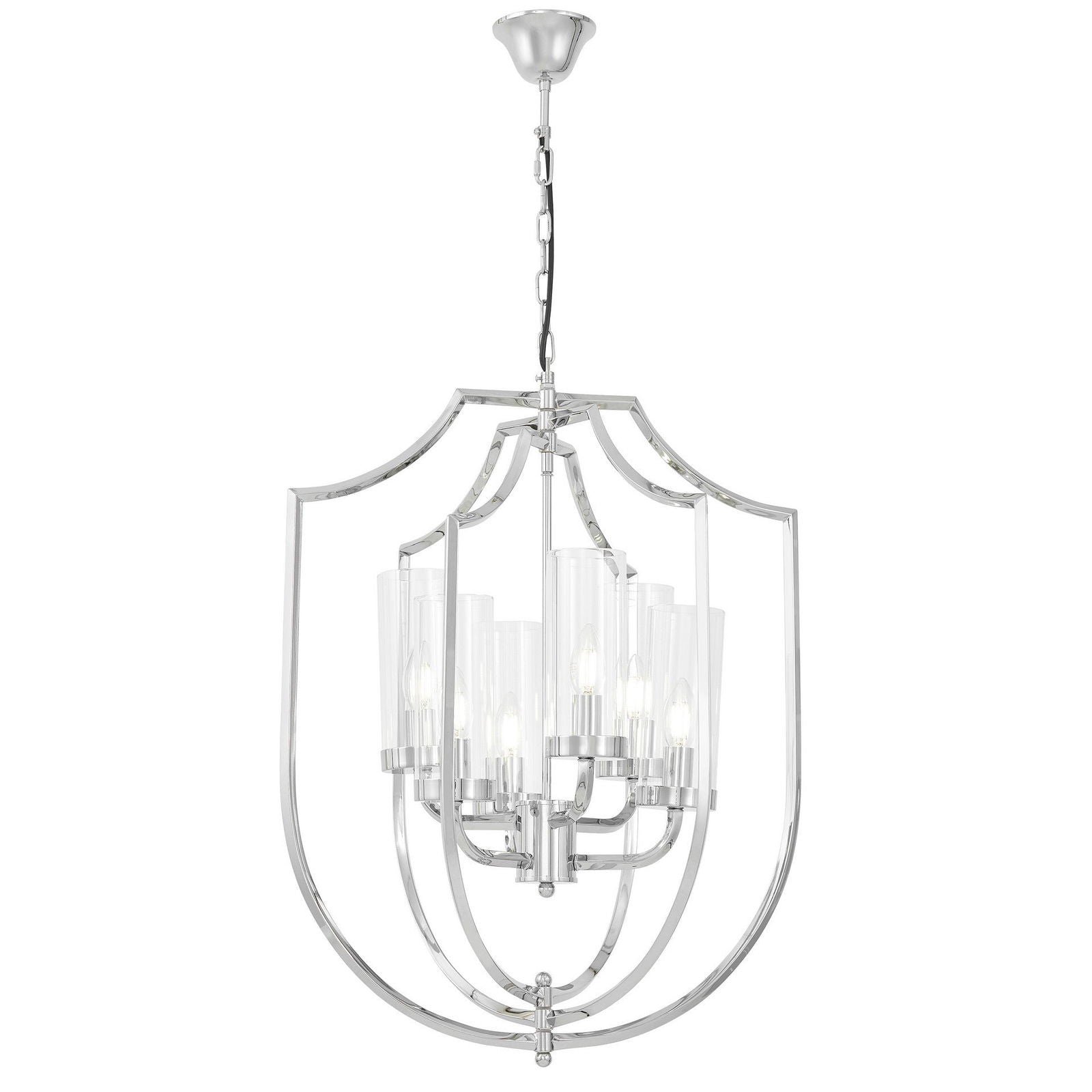 NOWOCZESNA LAMPA WISZĄCA CHROMOWANA MEGI W6