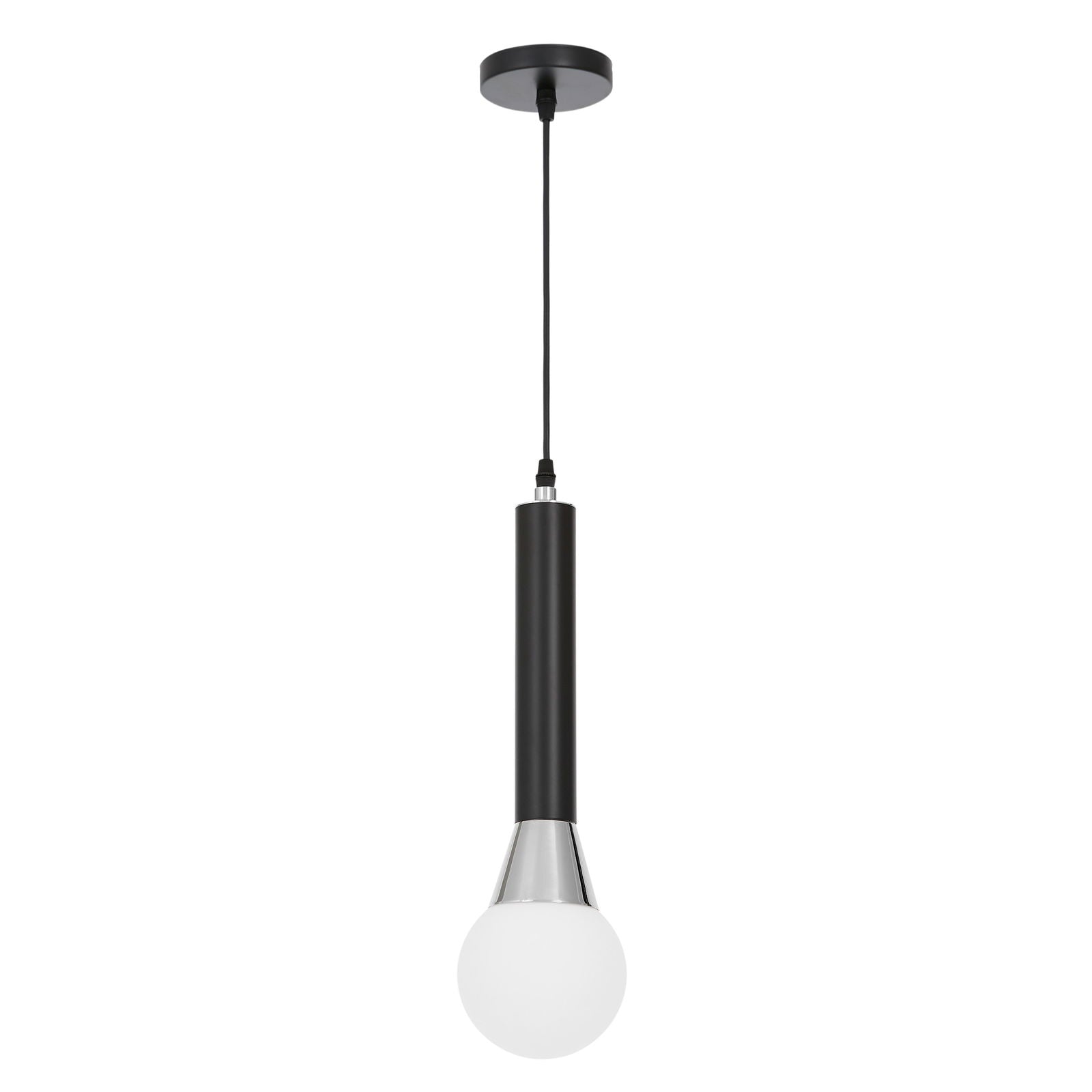 NOWOCZESNA LAMPA WISZĄCA CZARNO-CHROMOWANA FOLINO W1