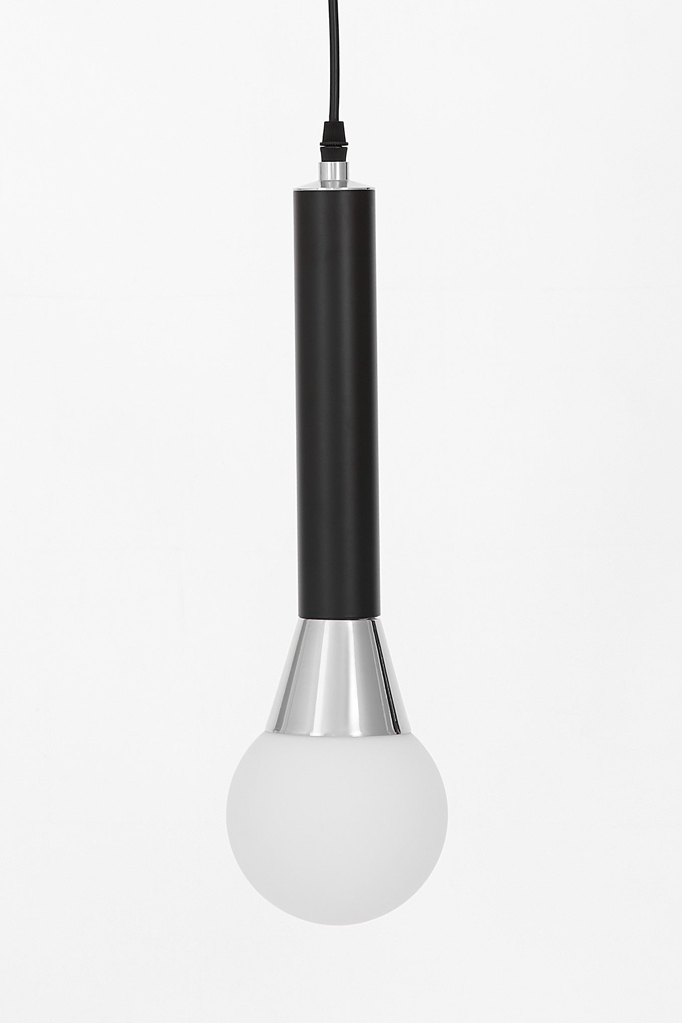 NOWOCZESNA LAMPA WISZĄCA CZARNO-CHROMOWANA FOLINO W1