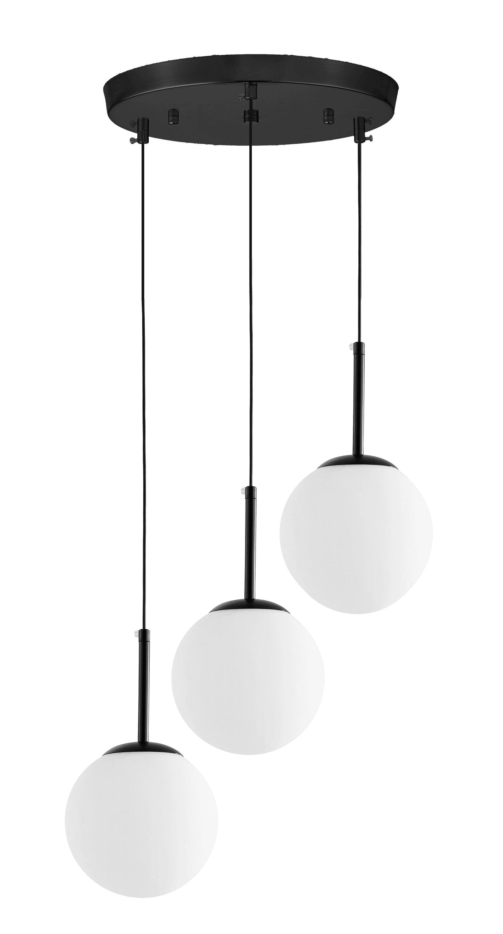 NOWOCZESNA POTRÓJNA LAMPA CZARNA FREDICA W3