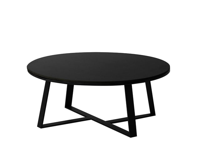 OKRĄGŁY STOLIK KAWOWY OPTYKA MARMUR CZARNY / EH