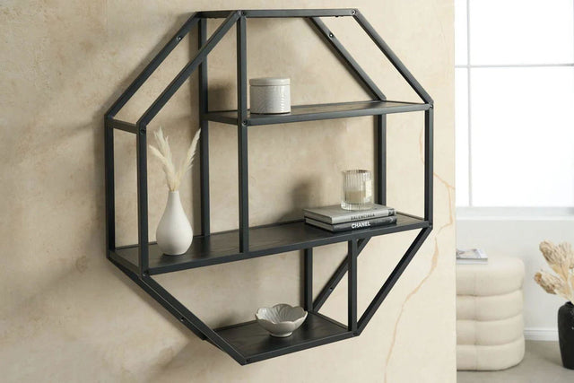 PÓŁKA ŚCIENNA SLIM LINE JESION CZARNY / 43639 / INVICTA INTERIOR