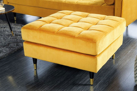 PUFA COZY VELVET MUSZTARDOWO ŻÓŁTY AKSAMIT 80 CM / 41302  / INVICTA INTERIOR