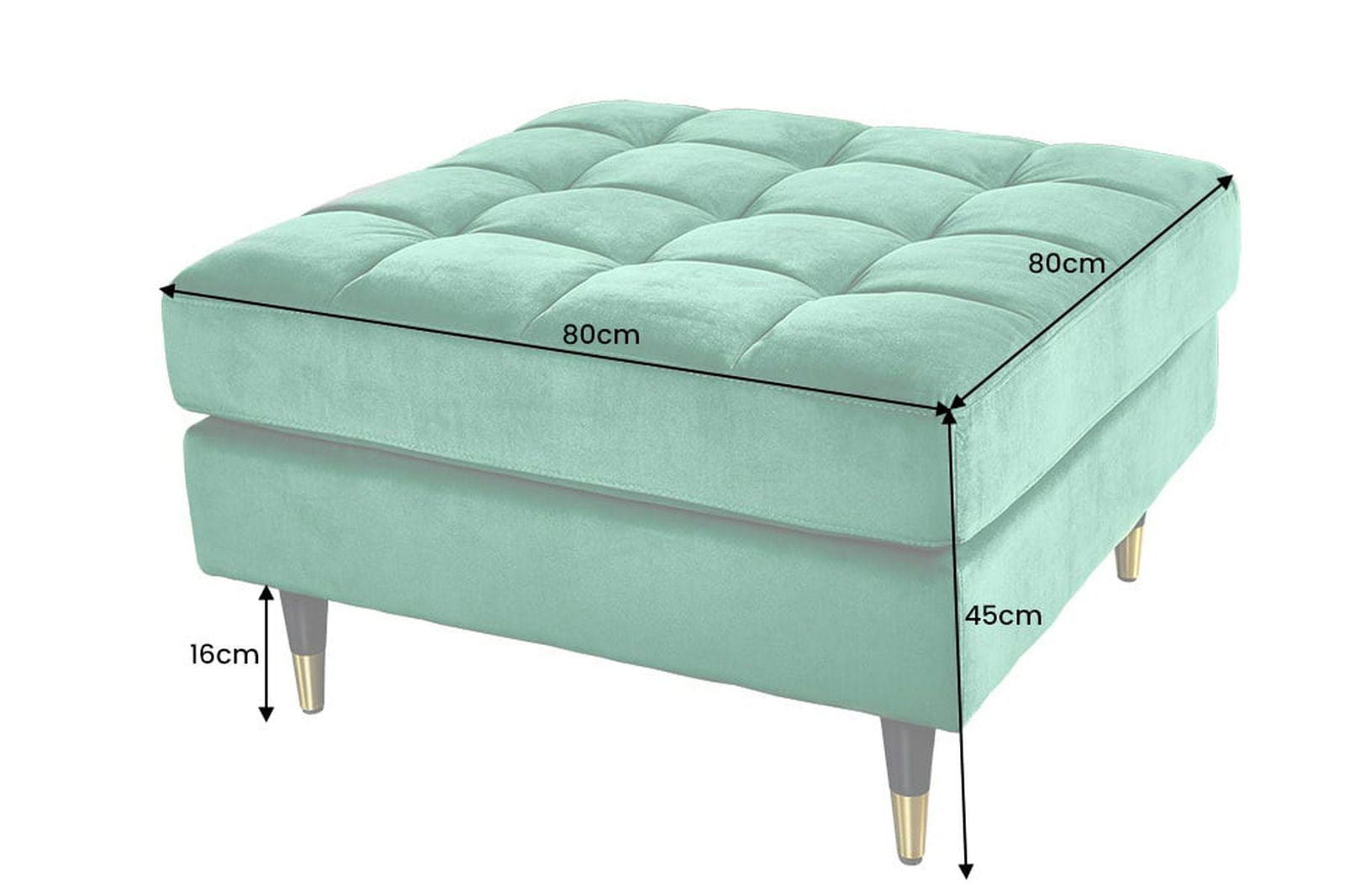 PUFA COZY VELVET ZIELONY AKSAMIT 80 CM / 43133 / INVICTA INTERIOR