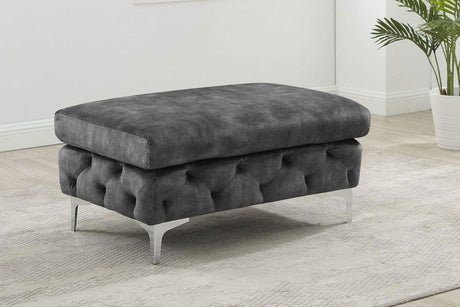 PUFA MODERN BAROCK CIEMNOSZARY AKSAMIT / 41135  / INVICTA INTERIOR