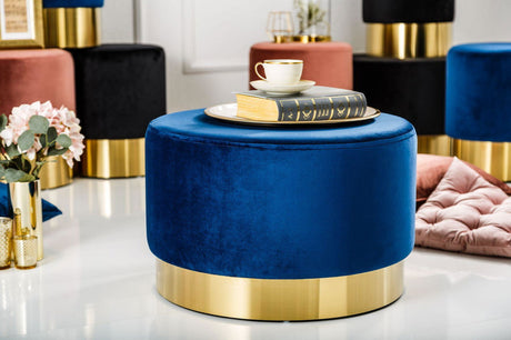 Pufa Modern Baroque indygo+złoto /38579  / INVICTA INTERIOR
