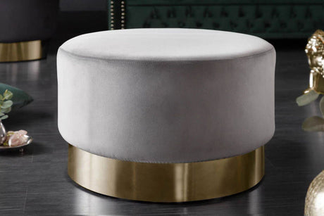 Pufa Modern Baroque szary + złoto /40728 / INVICTA INTERIOR