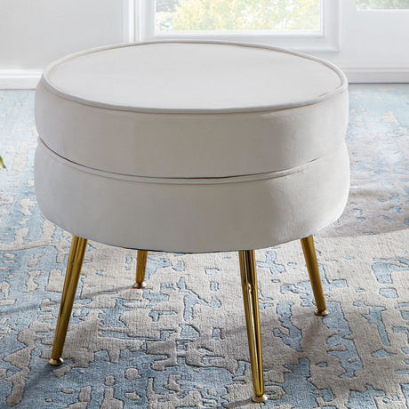 Pufa velvet kremowy 51 cm Wohnling / WL6.435