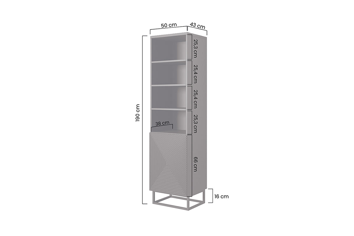 Regał Asha na metalowych nogach 50 cm - biały mat